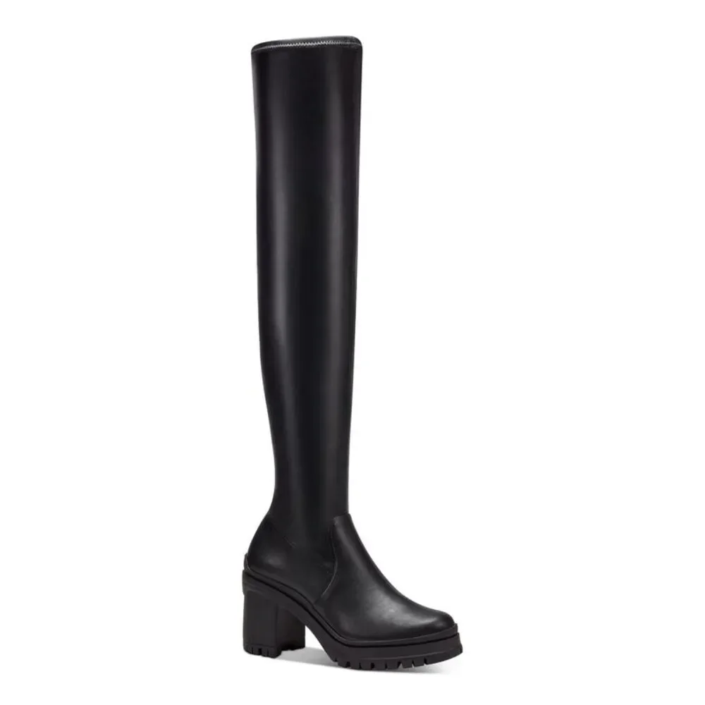 BAR III Womens Black Padded Fernn Almond Toe Block Heel Zip-Up Boots Shoes 8 M